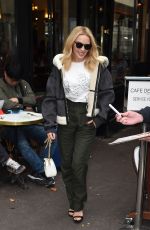 KYLIE MINOGUE at Cafe De Flore in Paris 10/02/2017