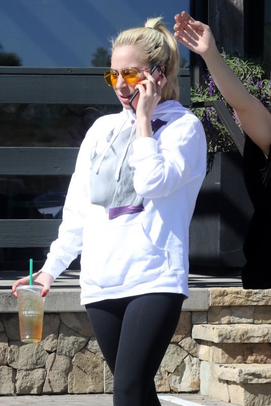LADY GAGA Leaves Starbucks in Malibu 10/24/2017