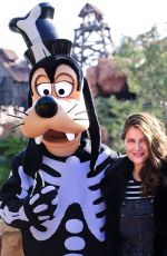 LAETITIA CASTA Poses with Goofy at Disneyland Paris in Marne La Vallee 09/28/2017