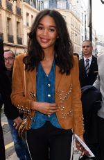 LAURA HARRIER Leaves Bristol Hotel in Paris 10/03/2017