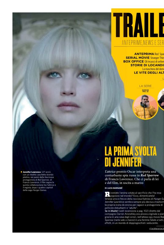 LENNIFER LAWRENCE for Ciak Magazine, October 2017