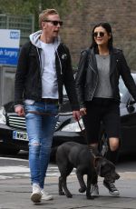LILAH PARSONS and Laurence Fox Out with Their Dogs in London 10/14/2017