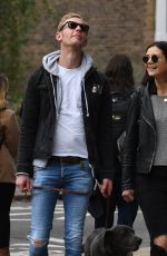 LILAH PARSONS and Laurence Fox Out with Their Dogs in London 10/14/2017