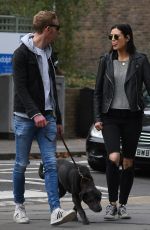 LILAH PARSONS and Laurence Fox Out with Their Dogs in London 10/14/2017