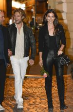 LILY ALDRIDGE and Caleb Followill Out for Dinner in Rome 10/25/2017