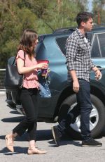LILY COLLINS After Lunch in Hollywood 10/04/2017