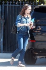 LILY COLLINS Arrives at a Studio in Studio City 10/05/2017