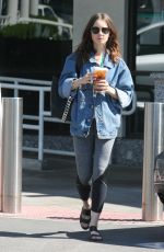 LILY COLLINS Out for Coffee and Grocery in Bbeverly Hills 10/08/2017