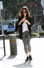 LILY COLLINS Out for Iced Coffee in West Hollywood 10/05/2017