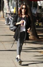 LILY COLLINS Out for Iced Coffee in West Hollywood 10/05/2017