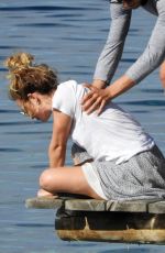 LILY JAMES Out in Croatia 10/08/2017