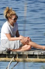 LILY JAMES Out in Croatia 10/08/2017