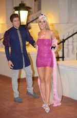 LISA OPIE and Her Boyfriend in a Barbie and Ken Costume Out in Los Angeles 10/25/2017