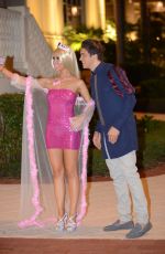 LISA OPIE and Her Boyfriend in a Barbie and Ken Costume Out in Los Angeles 10/25/2017