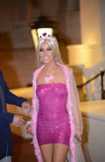 LISA OPIE and Her Boyfriend in a Barbie and Ken Costume Out in Los Angeles 10/25/2017