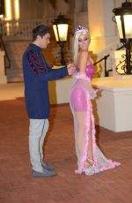 LISA OPIE and Her Boyfriend in a Barbie and Ken Costume Out in Los Angeles 10/25/2017