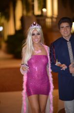 LISA OPIE and Her Boyfriend in a Barbie and Ken Costume Out in Los Angeles 10/25/2017