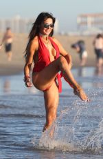 LIZZIE CUNDY in Swimsuits at a Beach in Miami 10/25/2017