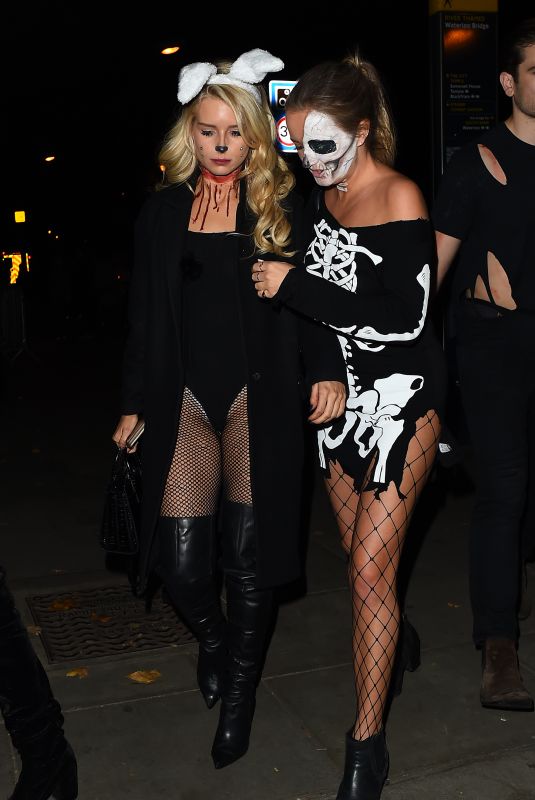 LOTTIE MOSS and EMILY BLACKWELL at One Embankment Halloween Party in London 10/27/2017