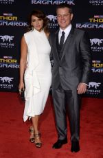 LUCIANA BARROSO and Matt Damon at Thor: Ragnarok Premiere in Los Angeles 10/10/2017