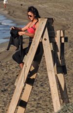 LUCY MECKLENBURGH in Tights Out at a Beach in Marbella 10/11/2017