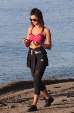 LUCY MECKLENBURGH in Tights Out at a Beach in Marbella 10/11/2017