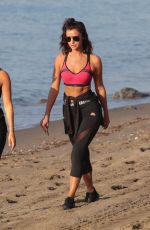 LUCY MECKLENBURGH in Tights Out at a Beach in Marbella 10/11/2017
