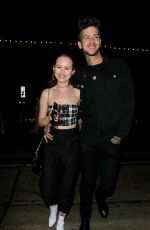 MADELAINE PETSCH and Travis Mills Night Out in Los Angeles 10/16/2017