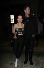 MADELAINE PETSCH and Travis Mills Night Out in Los Angeles 10/16/2017
