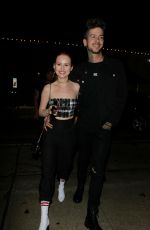 MADELAINE PETSCH and Travis Mills Night Out in Los Angeles 10/16/2017