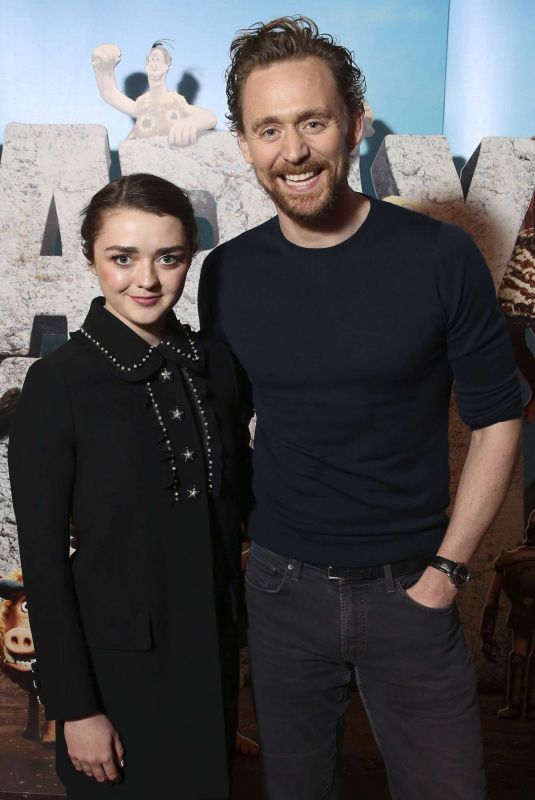 MAISIE WILLIAMS and Tom Hiddleston at Early Man Photocall in London 10/06/2017