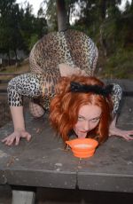 MAITLAND WARD in Kitty Halloween Costume in Los Angeles 10/15/2017