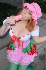 MAITLAND WARDS as Strawberry Shortcake Eats a Strawberry Shortcake Ice Cream in Los Angeles 10/28/2017