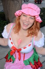 MAITLAND WARDS as Strawberry Shortcake Eats a Strawberry Shortcake Ice Cream in Los Angeles 10/28/2017