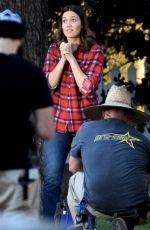 MANDY MOORE on the Set of This is Us in Eagle Rock 10/23/2017