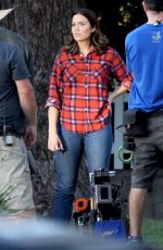 MANDY MOORE on the Set of This is Us in Eagle Rock 10/23/2017