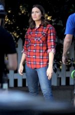 MANDY MOORE on the Set of This is Us in Eagle Rock 10/23/2017
