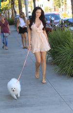 MARA TEIGEN Out with Her Dog in Beverly Hills 10/16/2017