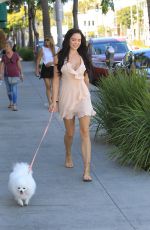 MARA TEIGEN Out with Her Dog in Beverly Hills 10/16/2017