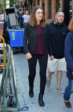 MEGAN BOONE on the Set of The Blacklist in New York 10/03/2017