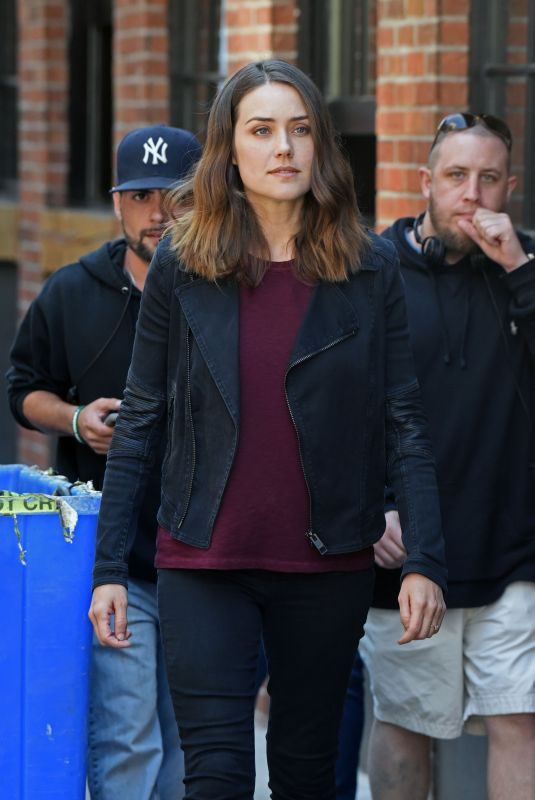 MEGAN BOONE on the Set of The Blacklist in New York 10/03/2017