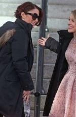 MELISSA BENOIST, CHYLER LEIGH and CAITY LOTZ on the Set of Supergirl in Vancouver 10/11/2017