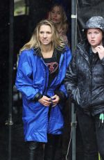 MELISSA BENOIST, CHYLER LEIGH and CAITY LOTZ on the Set of Supergirl in Vancouver 10/11/2017