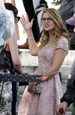 MELISSA BENOIST on the Set of Supergirl in Vancouver 10/11/2017