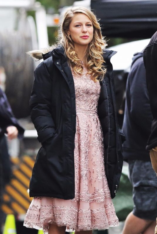 MELISSA BENOIST on the Set of Supergirl in Vancouver 10/11/2017