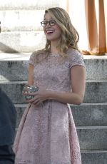 MELISSA BENOIST on the Set of Supergirl in Vancouver 10/11/2017