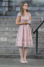 MELISSA BENOIST on the Set of Supergirl in Vancouver 10/11/2017