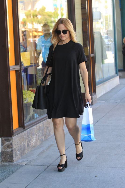 MENA SUVARI Out Shopping in Beverly Hills 10/26/2017
