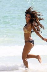 METISHA SCHAEFER in Bikini on the Set of a Photoshoot at Miami Beach 10/16/2017