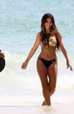 METISHA SCHAEFER in Bikini on the Set of a Photoshoot at Miami Beach 10/16/2017